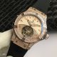 Swiss Replica Hublot Big Bang Everose Gold Diamond Case Champagne Dial Rubber Strap Tourbillon 44mm Men's Watch (2)_th.jpg